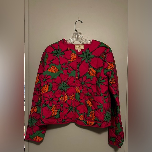 FLORA BEA NYC Terra Quilted Coat Jacket Medium NWT Vibrant Floral Print - Picture 6 of 7
